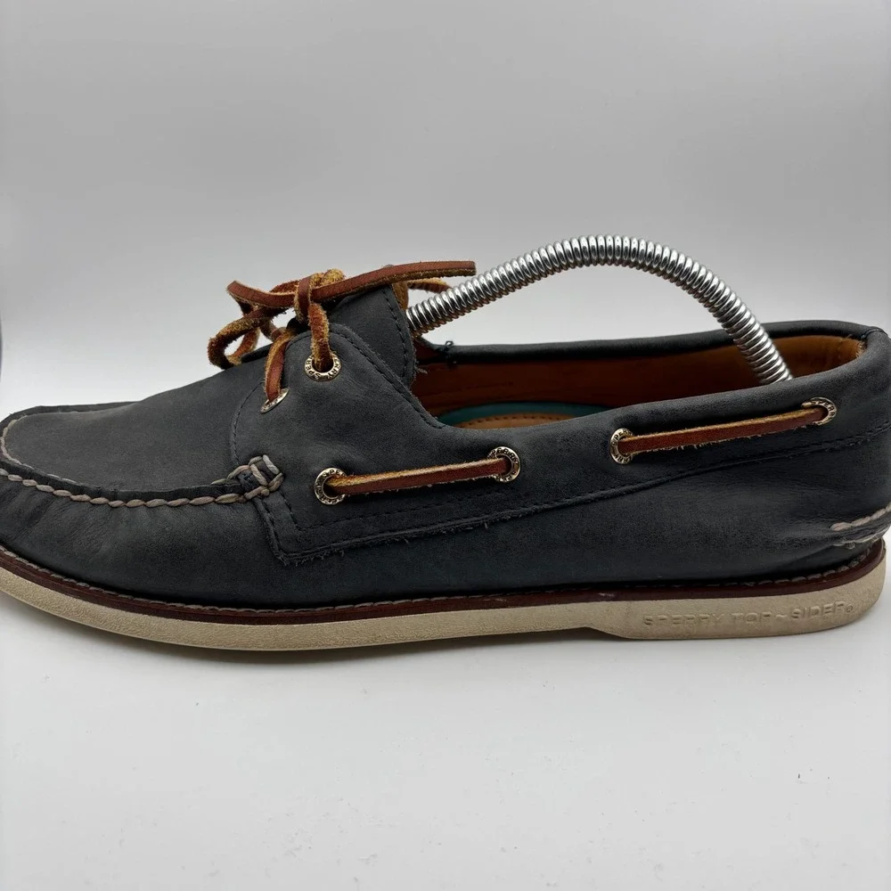Sperry Gold Cup Boat Shoes Mens 10M Blue Leather Authentic Original Loafers